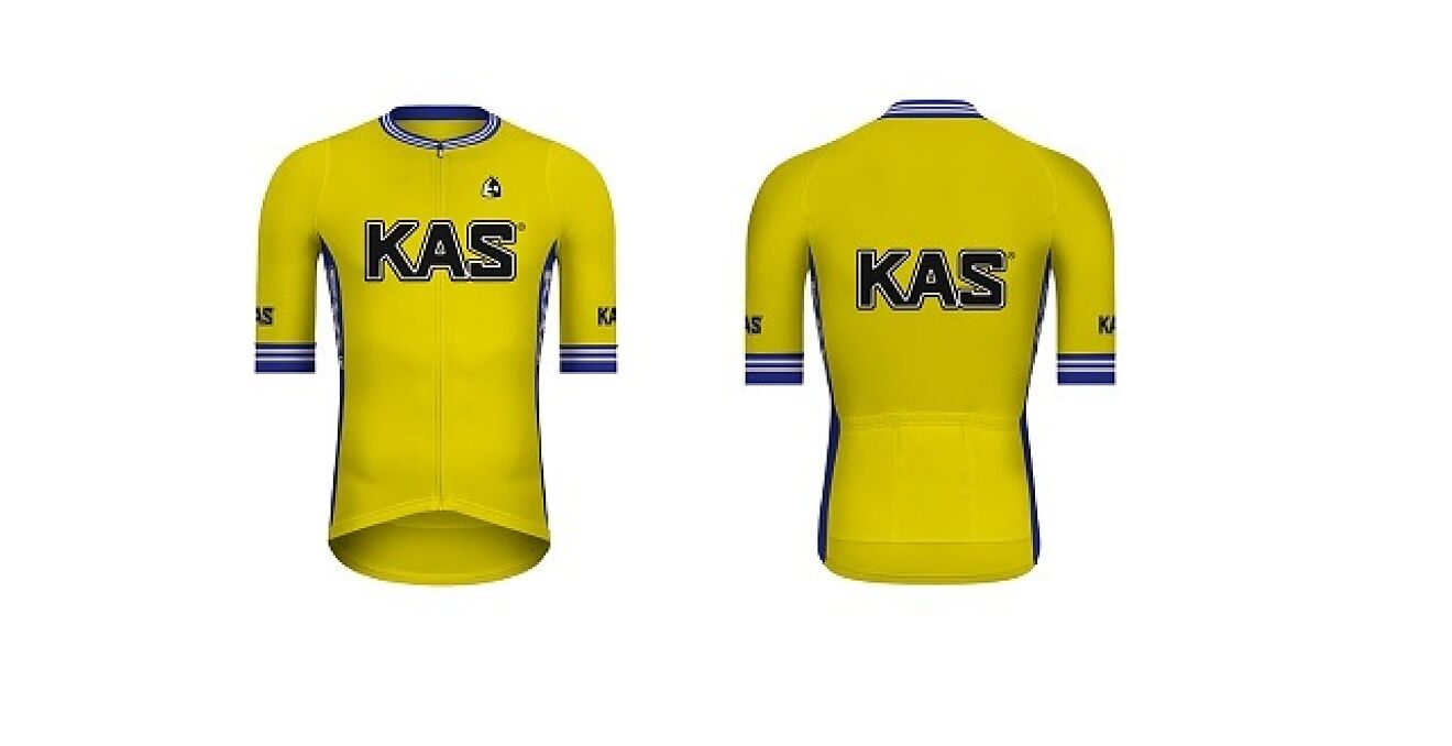 KAS reedita junto a Etxeondo su icónico maillot profesional de los años 80 para apoyar a los refugiados ucranianos