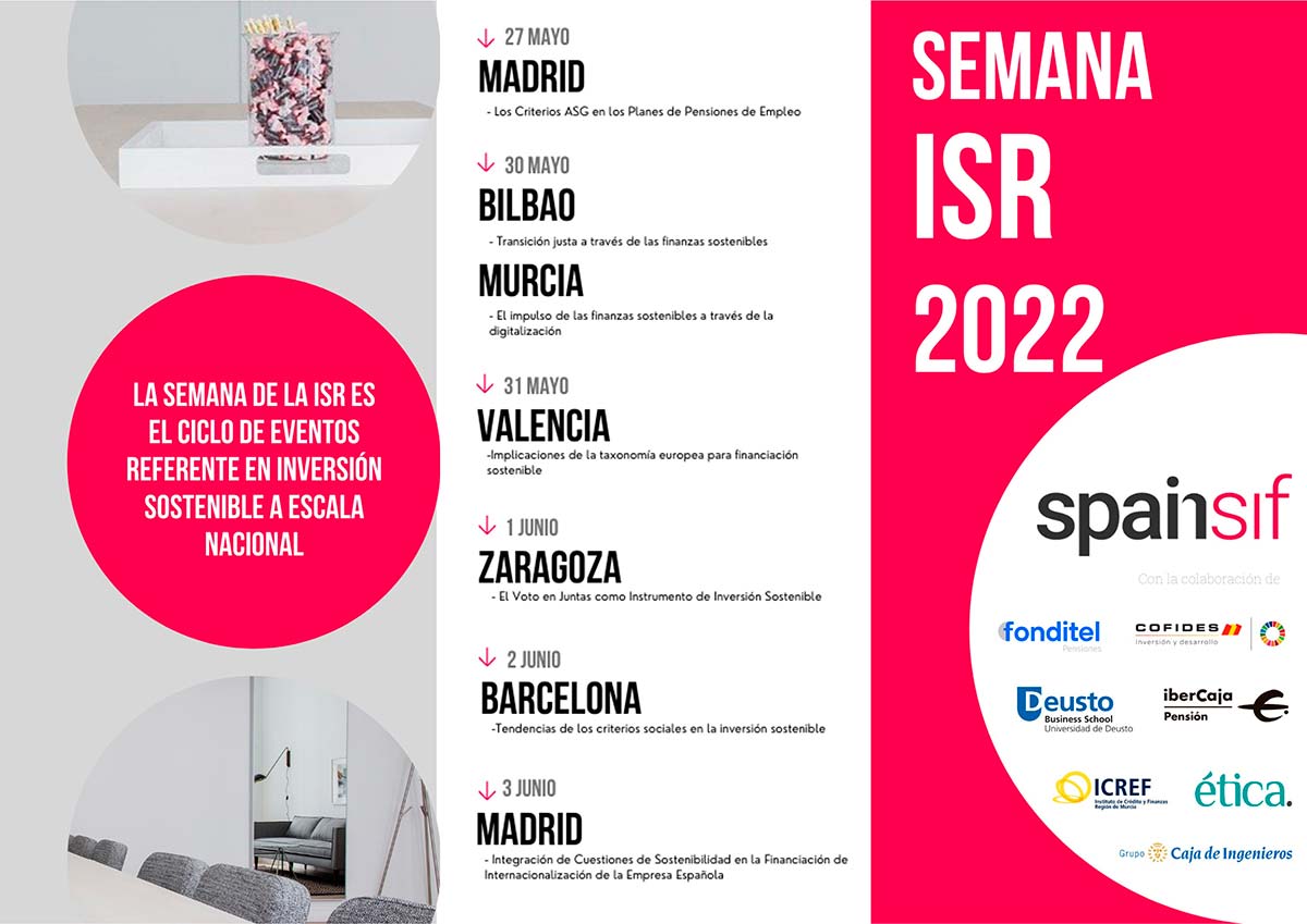 Spainsif presenta su Semana ISR 2022, que analizará la inversión sostenible en 6 ciudades españolas